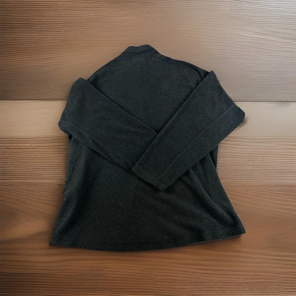REI Men's XL DriRelease‎ Wool Blend Quarter Zip Pullover Fleece Gray Black